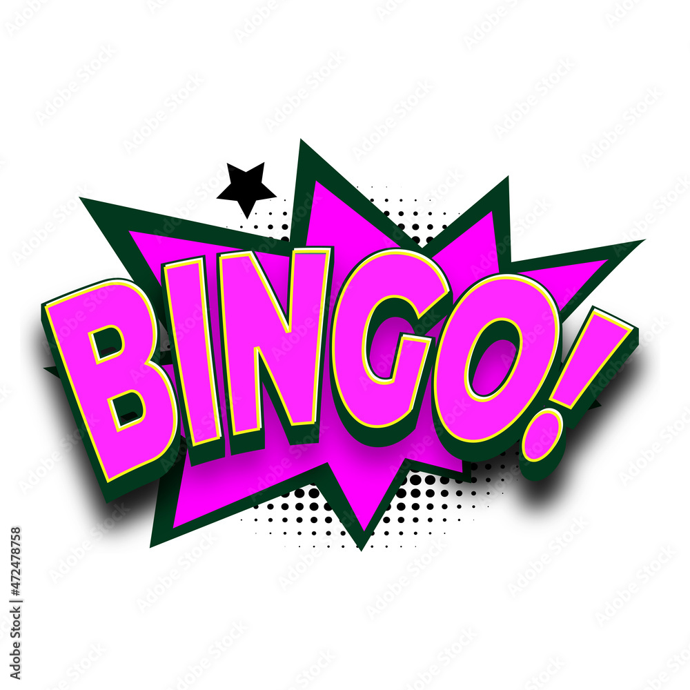 Bingo Text Transparent Background Stock Vector | Adobe Stock