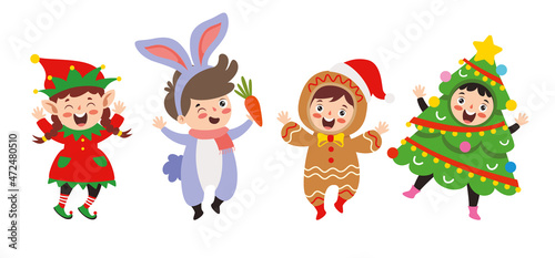 Children Wearing Costumes In Christmas Theme © yusufdemirci