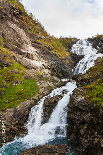 Kjosfossen waterfall in Aurland  Norway
