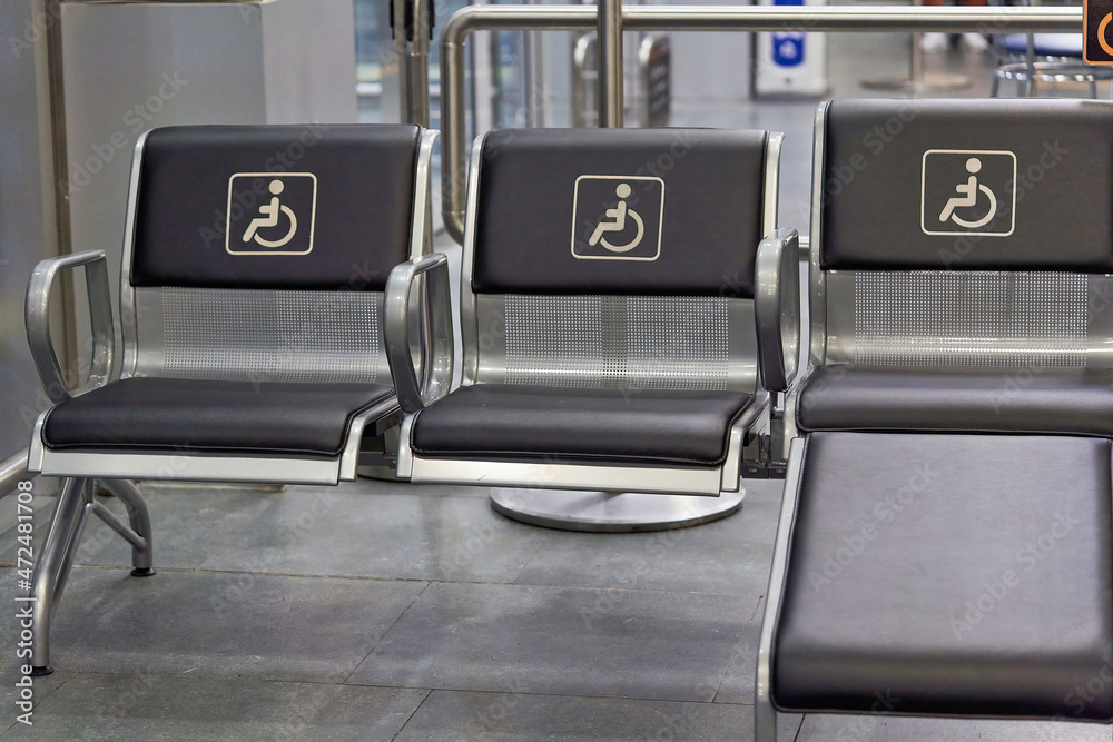 Fototapeta premium Places for people with disabilities in a public place