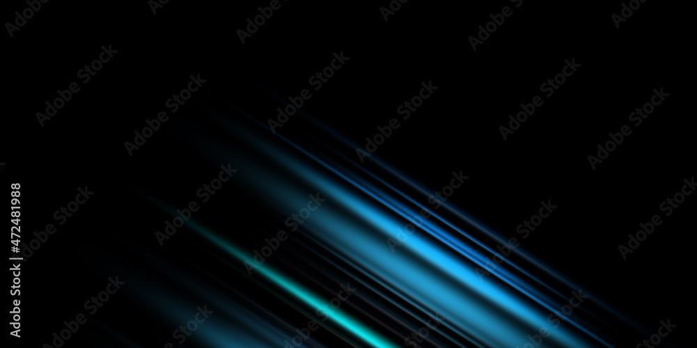 Abstract blue stripe diagonal lines light on dark blue background