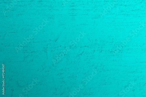 Minimalist old cyan wall with grunge texture for background