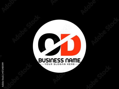 OD Logo Letter design, Unique Letter od company logo with geometric pillar style design photo