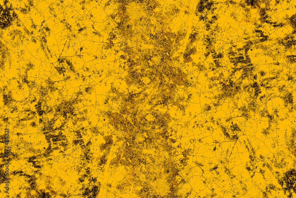 Dark yellow floor surface with crack and grunge texture Dark yellow floor surface with crack and grunge texture