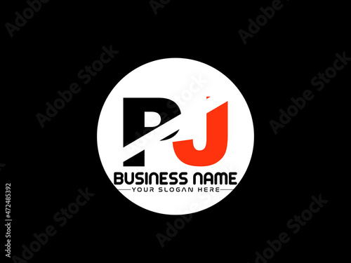 PJ Logo Letter design, Unique Letter pj company logo with geometric pillar style design