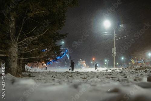 Winter in the Arctic zone. photo