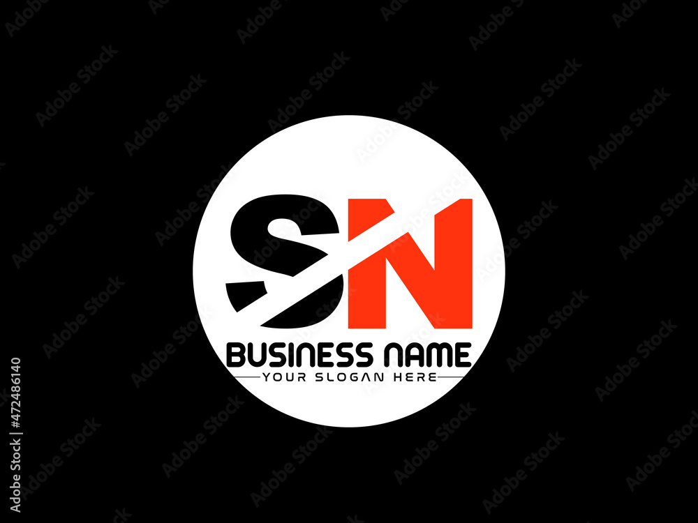 SN Logo Letter design, Unique Letter sn company logo with geometric ...