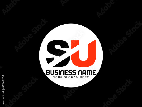 SU Logo Letter design, Unique Letter su company logo with geometric pillar style design