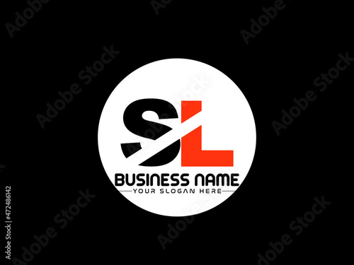SL Logo Letter design, Unique Letter sl company logo with geometric pillar style design photo