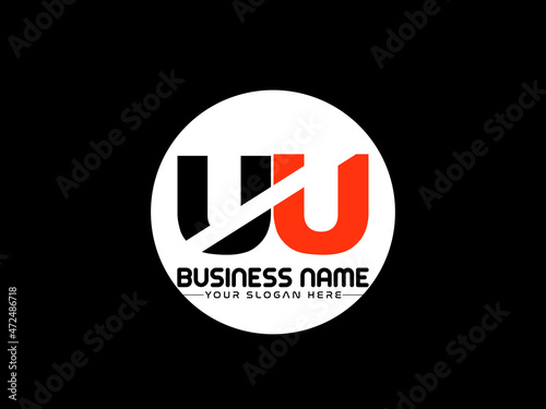 UU Logo Letter design, Unique Letter uu company logo with geometric pillar style design photo