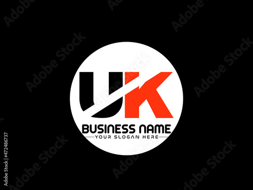 UK Logo Letter design, Unique Letter uk company logo with geometric pillar style design