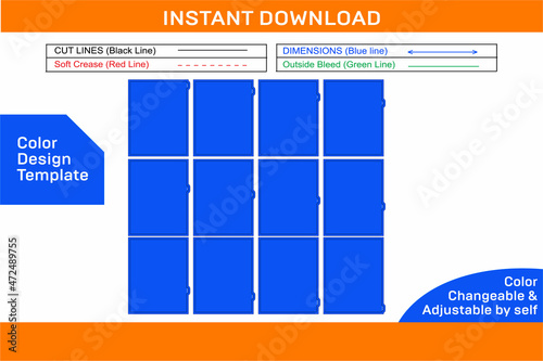 Monthly planner dividers perfect for 8.5 x 11 size paper Color Design Template
