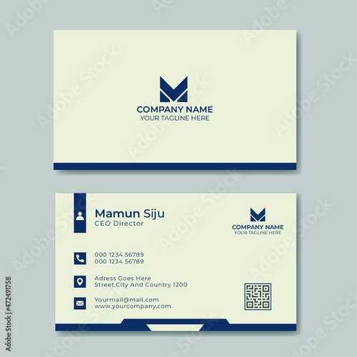 Modern clean business card or corporate visiting card design template