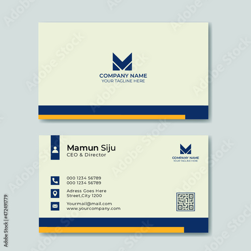 Modern clean business card or corporate visiting card design template