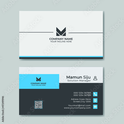 Clean and modern business card or visiting id card design template