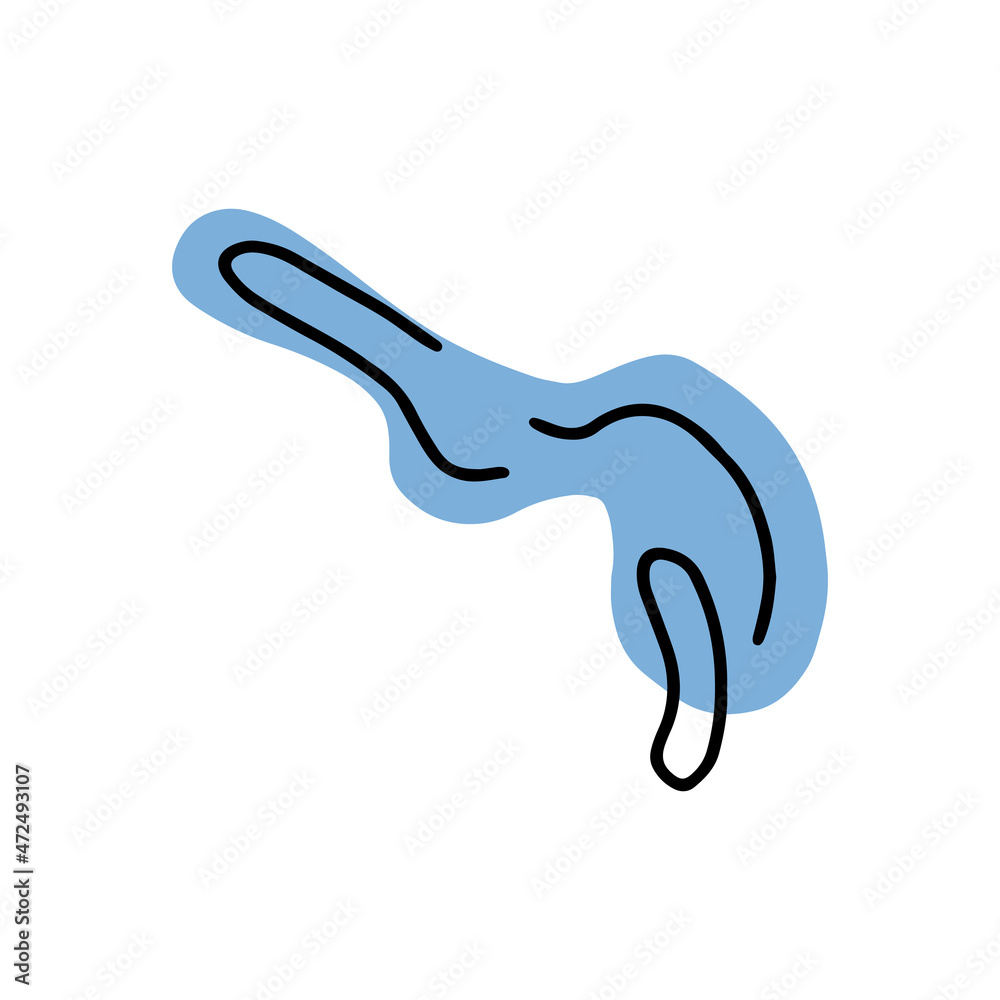 Obraz premium Abstract hand drawn shape. Doodle form. Vector illustration.