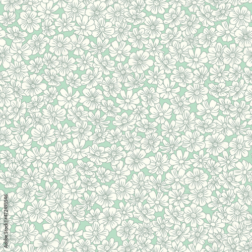 Wallpaper Mural Chamomile flower seamless pattern. Cute botanical vector illustration. Hand drawn cartoon flowers. Ditsy floral print for fabric, paper, packaging,textile. Torontodigital.ca