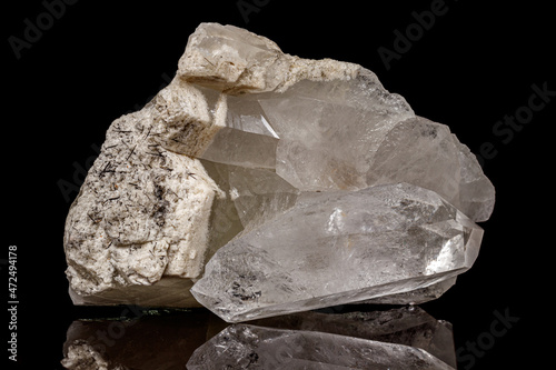Macro mineral stone rhinestone, rock crystal on a black background © Minakryn Ruslan 