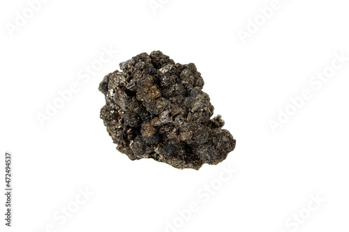 Bilde på lerret Macro stone Stannite mineral on white background