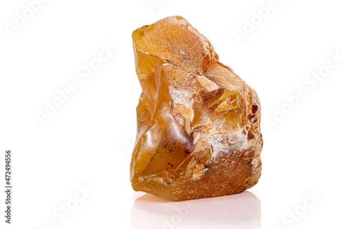 Macro stone Hyalite mineral opal on a white background photo