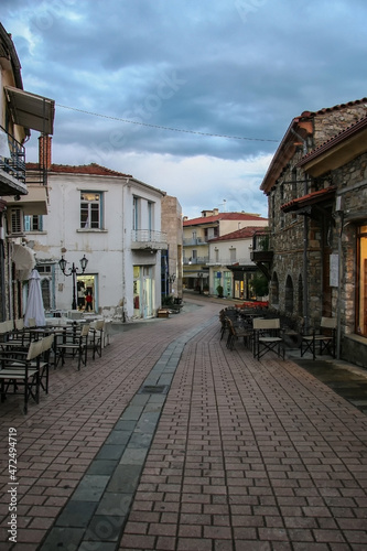 Night Polygyros is the administrative center of Halkidiki © sergzel