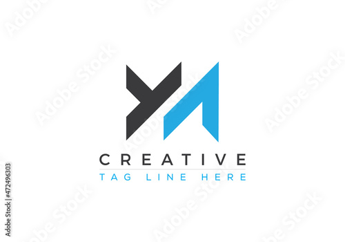 Minimalist Logo Design of Letter YA illustration for your business. Initial logo design, geometric logo. Creative Modern Monogram alphabet.