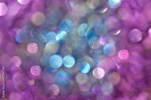 abstract colorful defocused circular facula,abstract background. Blue and purple bokeh lights. Beautiful blurred background.