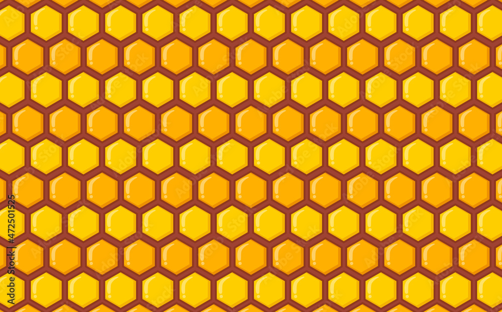 cute yellow bee hexagonal background