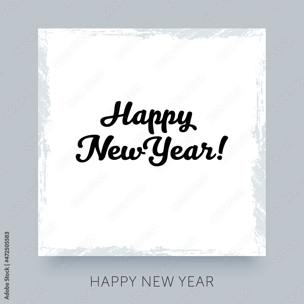 Happy New Year calligraphic lettering design template. Creative calligraphy vector style. Text typography for winter holidays gift poster or banner.