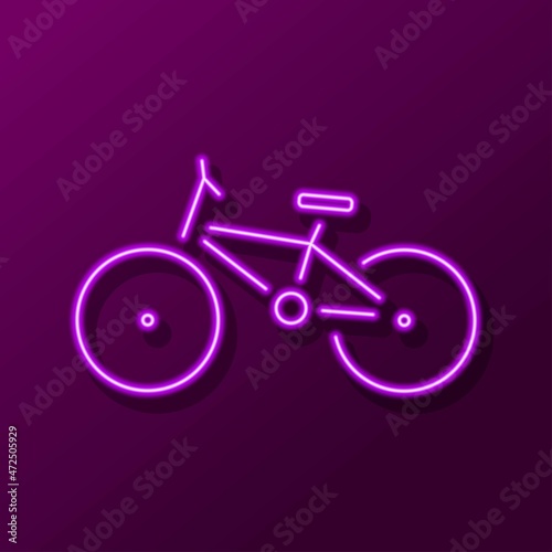 bike neon sign, modern glowing banner design, colorful modern design trends. Vector illustration. photo