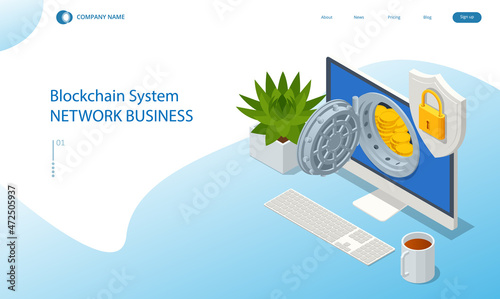 Isometric invest in digital money, increase income, profit. Digital Wallet technology for cryptocurrency ethereum, bitcoin. Digital wallet application on mobile