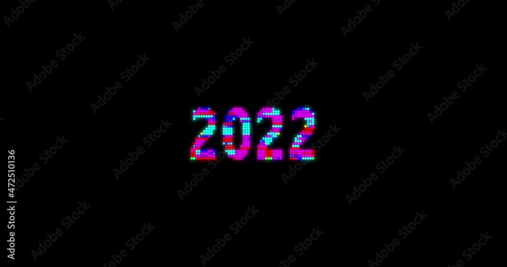 2021 transition to 2022 New Year holiday animation. New year 4K resolution animation with glitch effect 2021 transition to 2022 New Year holiday animation. New year 4K resolution animation with glitch effect