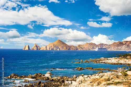 Land's End and the tip of Baja California with crystal blue ocean in the foreground.  photo