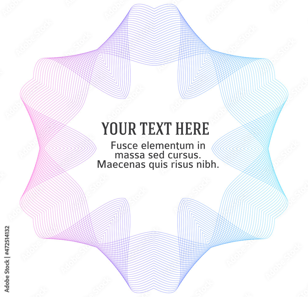 Design elements. Wave of many purple lines circle ring. Abstract vertical wavy stripes on white background isolated. Vector illustration EPS 10. Colourful waves with lines created using Blend Tool Design elements. Wave of many purple lines circle ring. Abstract vertical wavy stripes on white background isolated. Vector illustration EPS 10. Colourful waves with lines created using Blend Tool