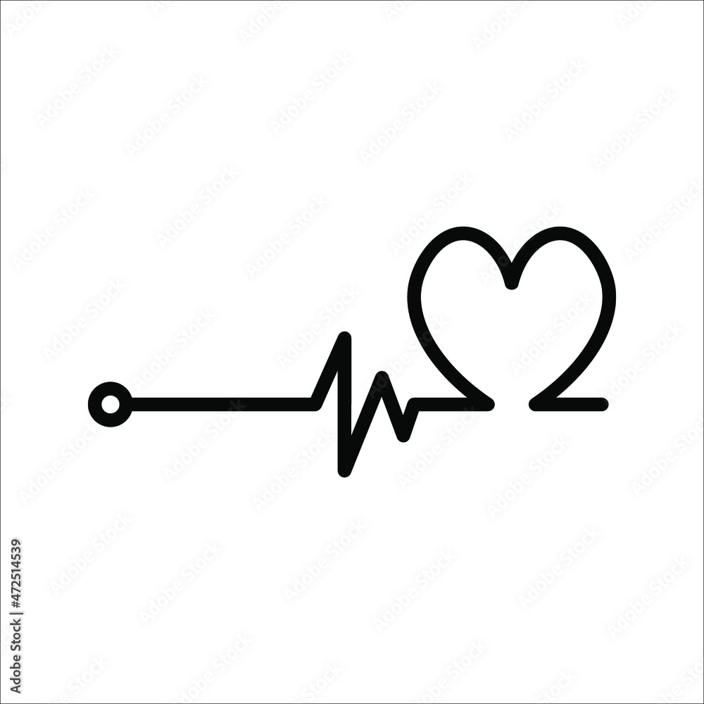 heartbeat Icon Vector Illustration on white background. color editable