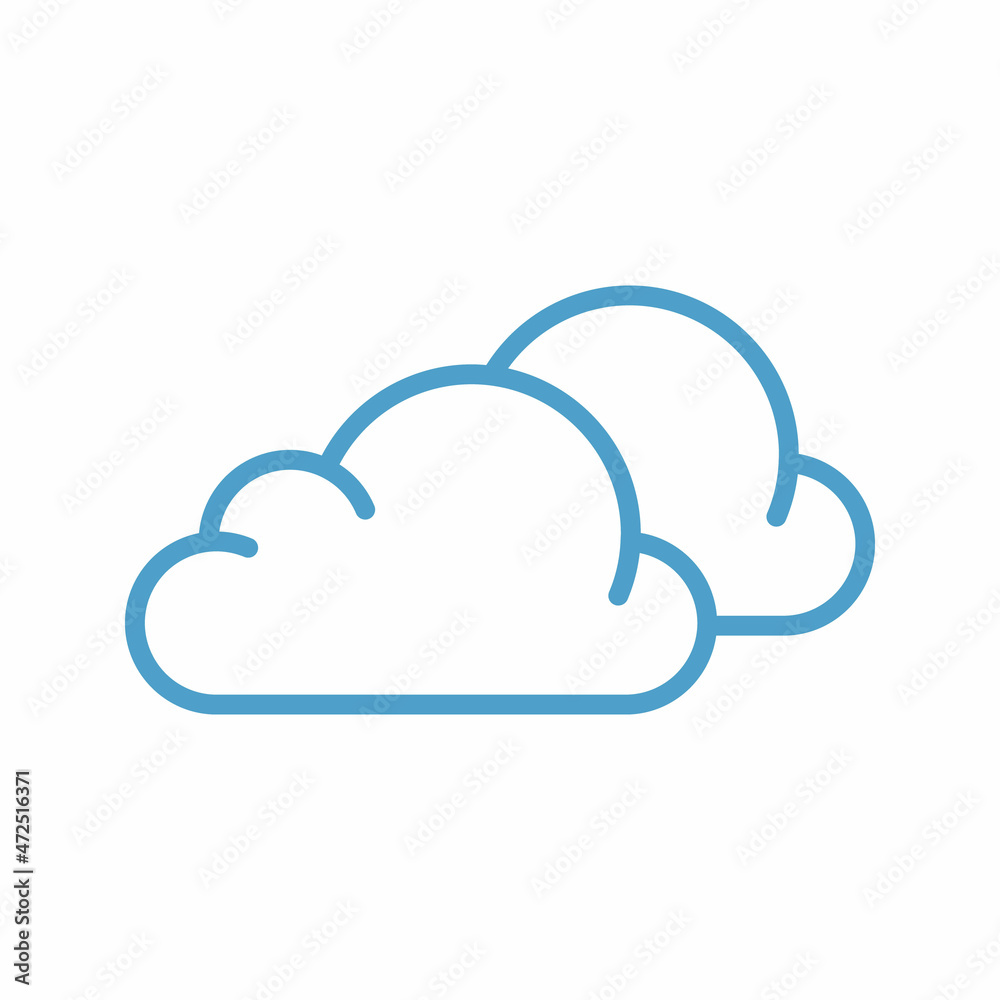cloudy weather line art vector icon cloudy weather line art vector icon