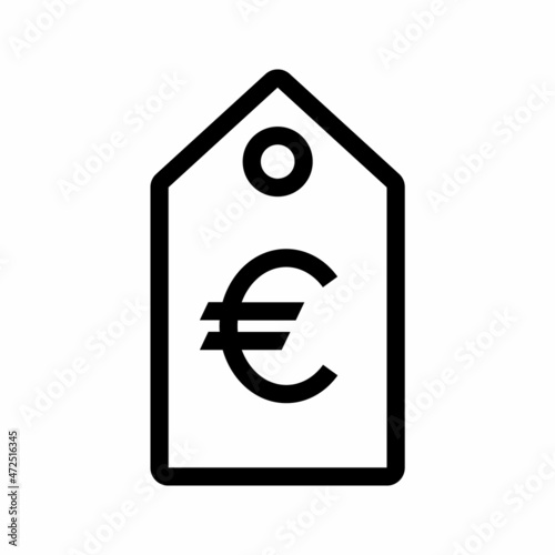 price tag with euro currency vector icon