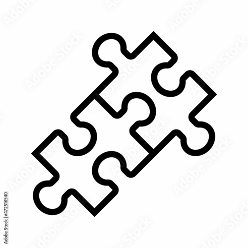 jigsaw puzzle pieces line art vector icon