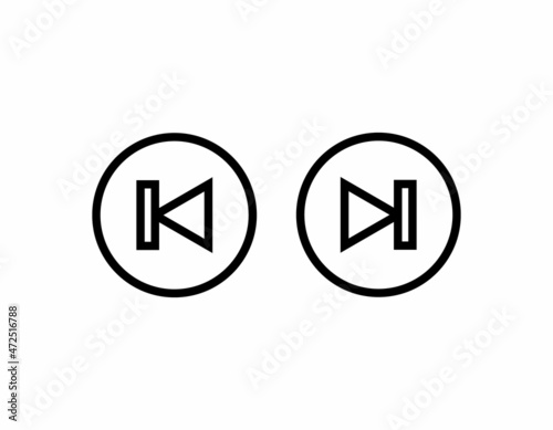 previous and next video playback vector icon