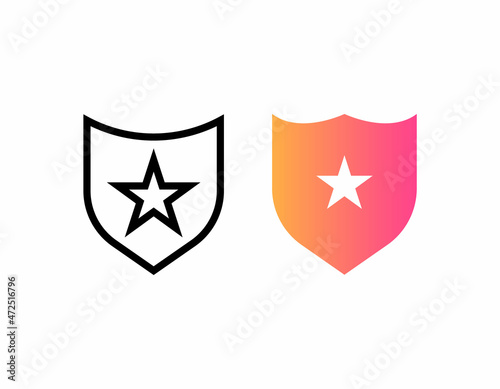 Free Download shield with star vector icon - GFXLoad