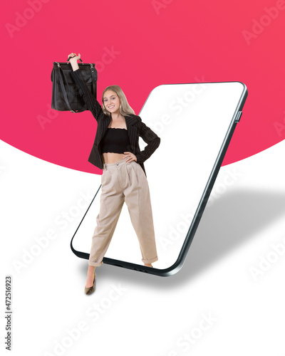 Teenager girl at phone scre...