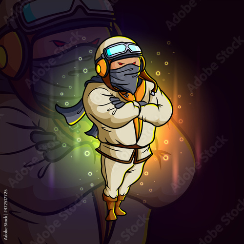 The assassin rider with the mask esport mascot design