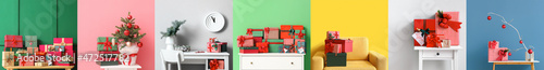 Beautiful Christmas gifts in interior of room © Pixel-Shot