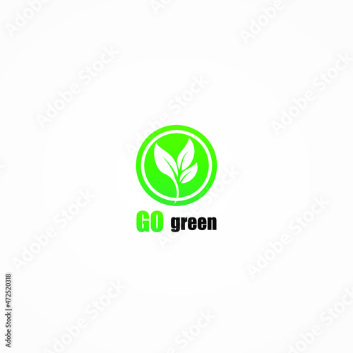 go green logo vector simple and elegant design