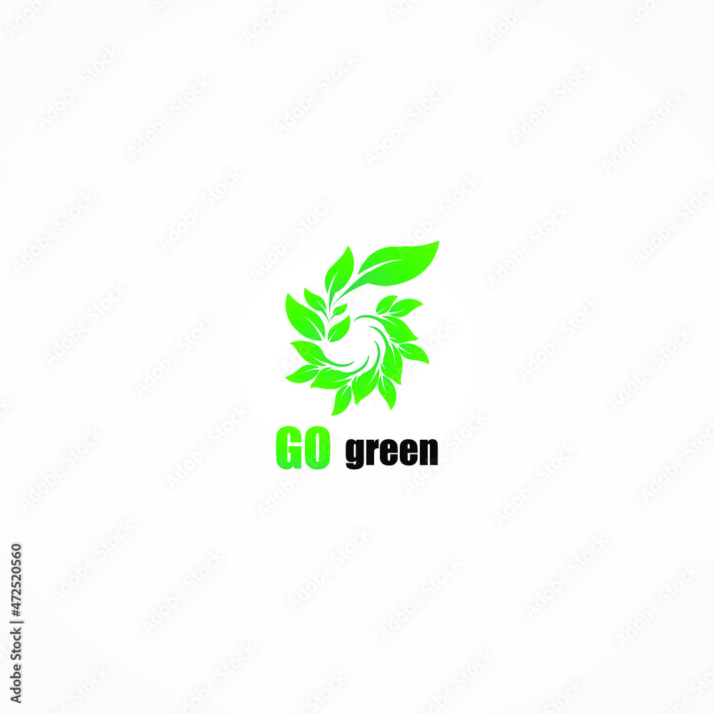 go green logo vector simple and elegant design