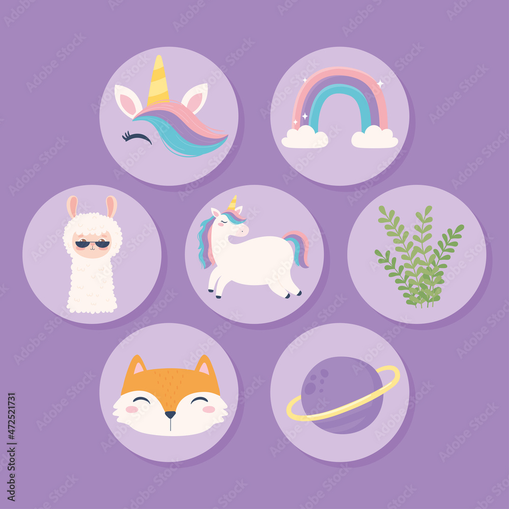 Fototapeta premium cute unicorns animals