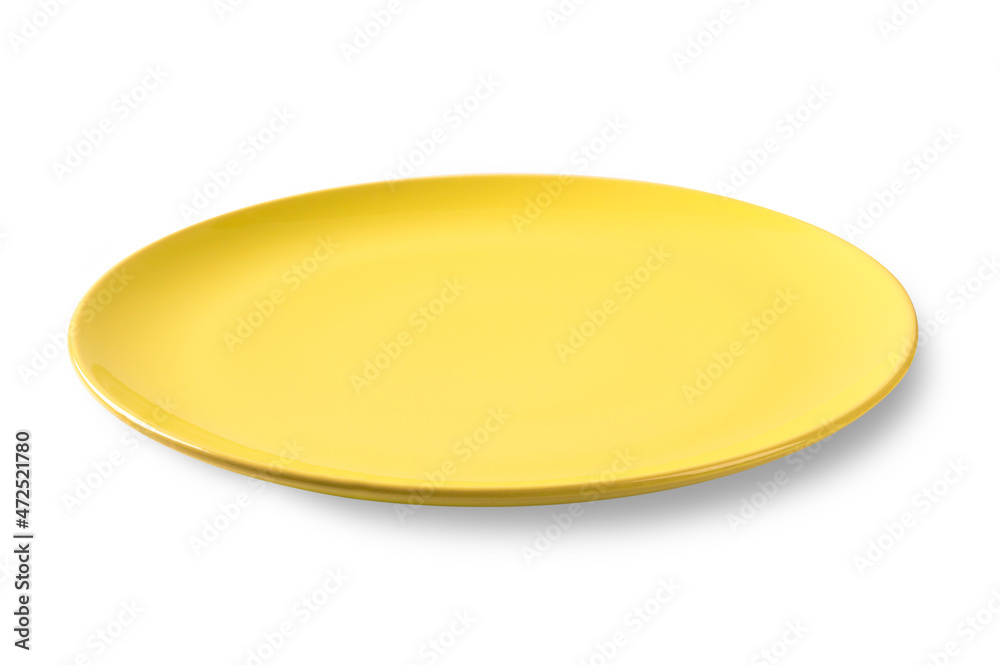 Yellow plate isolated on white background Yellow plate isolated on white background