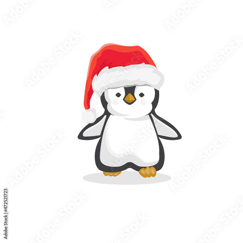 Cute penguin wearing santa had © krustovin