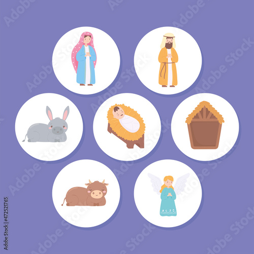 set cute manger