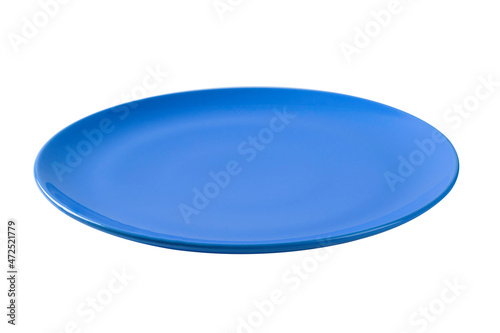Blue plate isolated on white background